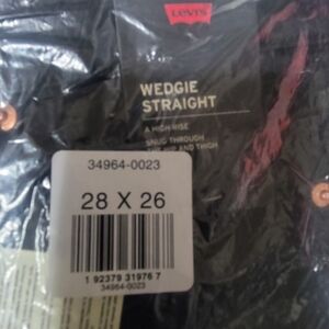 Levi's Black Wedgie Straight Jeans Size 32×26 =size 14